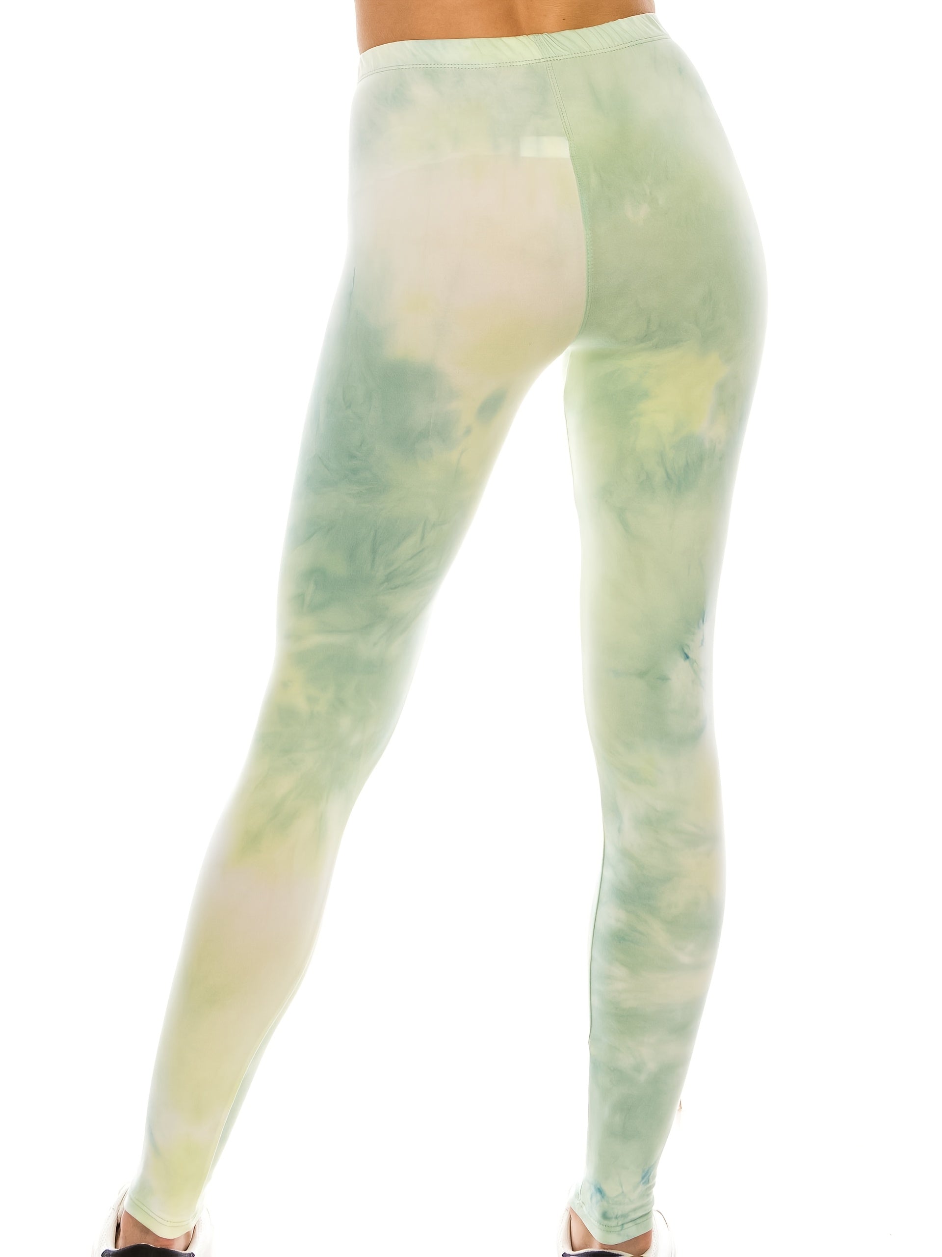 Women's Workout Leggings - Tie-Dye Print Slim Fit detail view