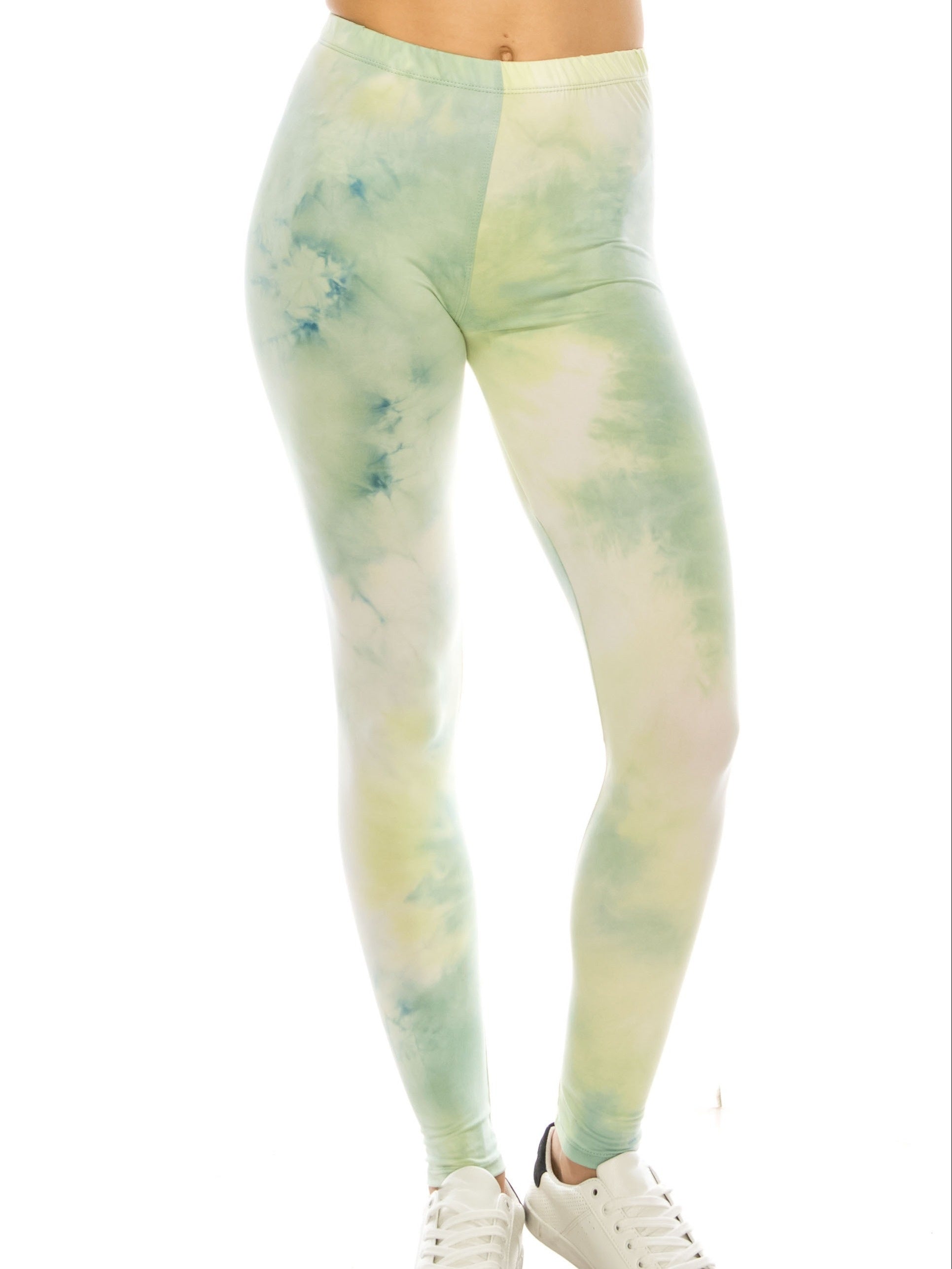 Women's Workout Leggings - Tie-Dye Print Slim Fit detail view