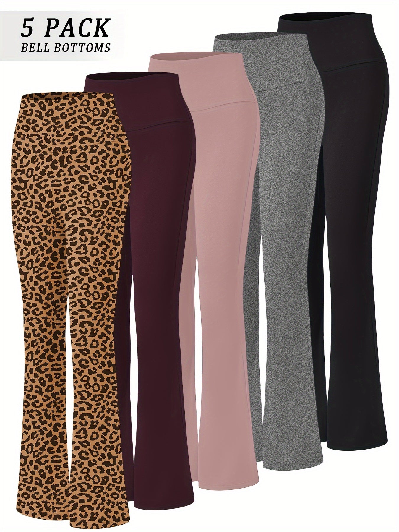 Women's Workout Leggings - Tummy Control Flared Fit detail view