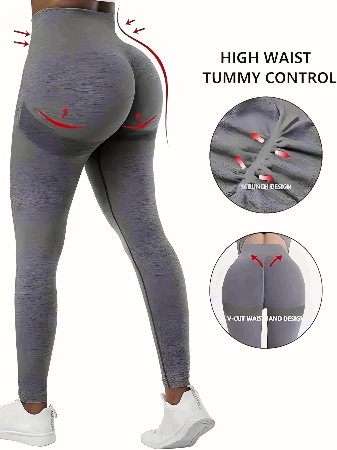 Women's Workout Leggings - Tummy Control Stretch Fit – Black option – main product image