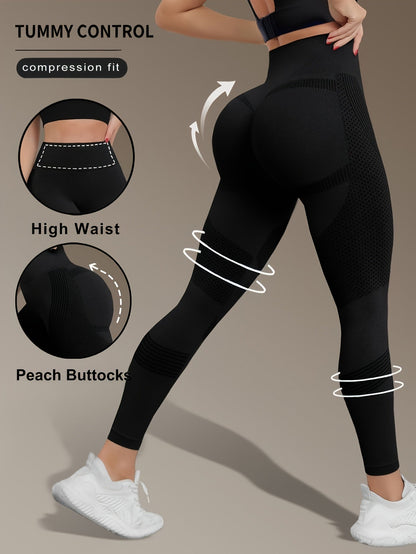 Women's Workout Leggings - Tummy Control Stretch Fit – Black option – view 2