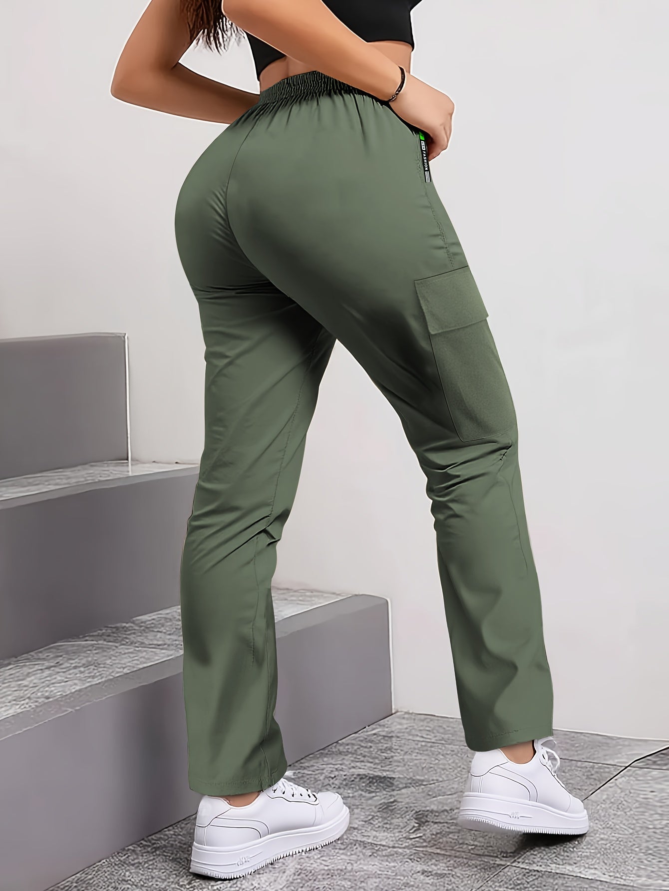 Women's Workout Pants - Drawstring Waist With Pockets 51 detail view