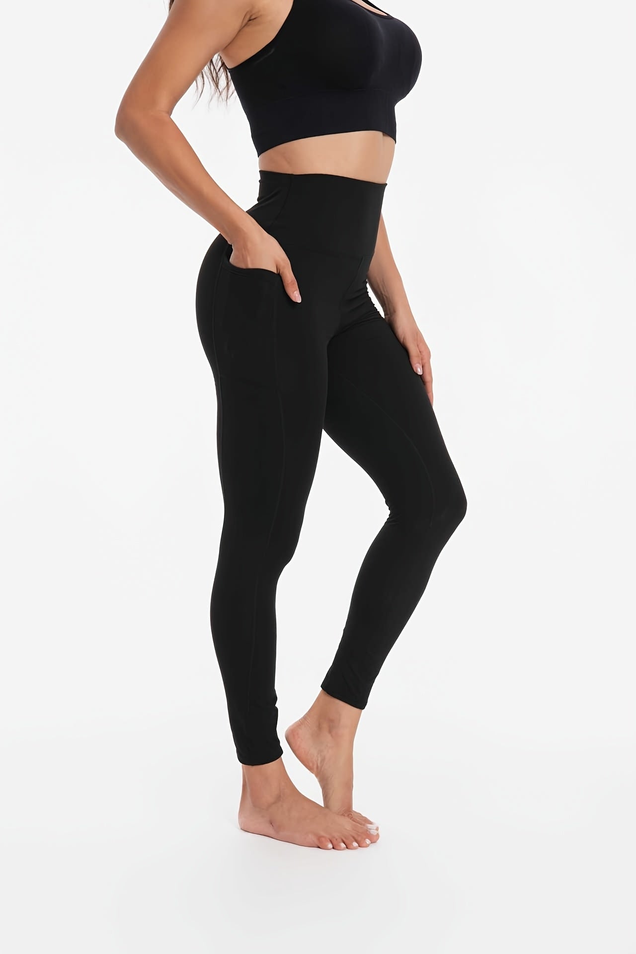 Women's Workout Pants - High Waist – Regular fit detail view