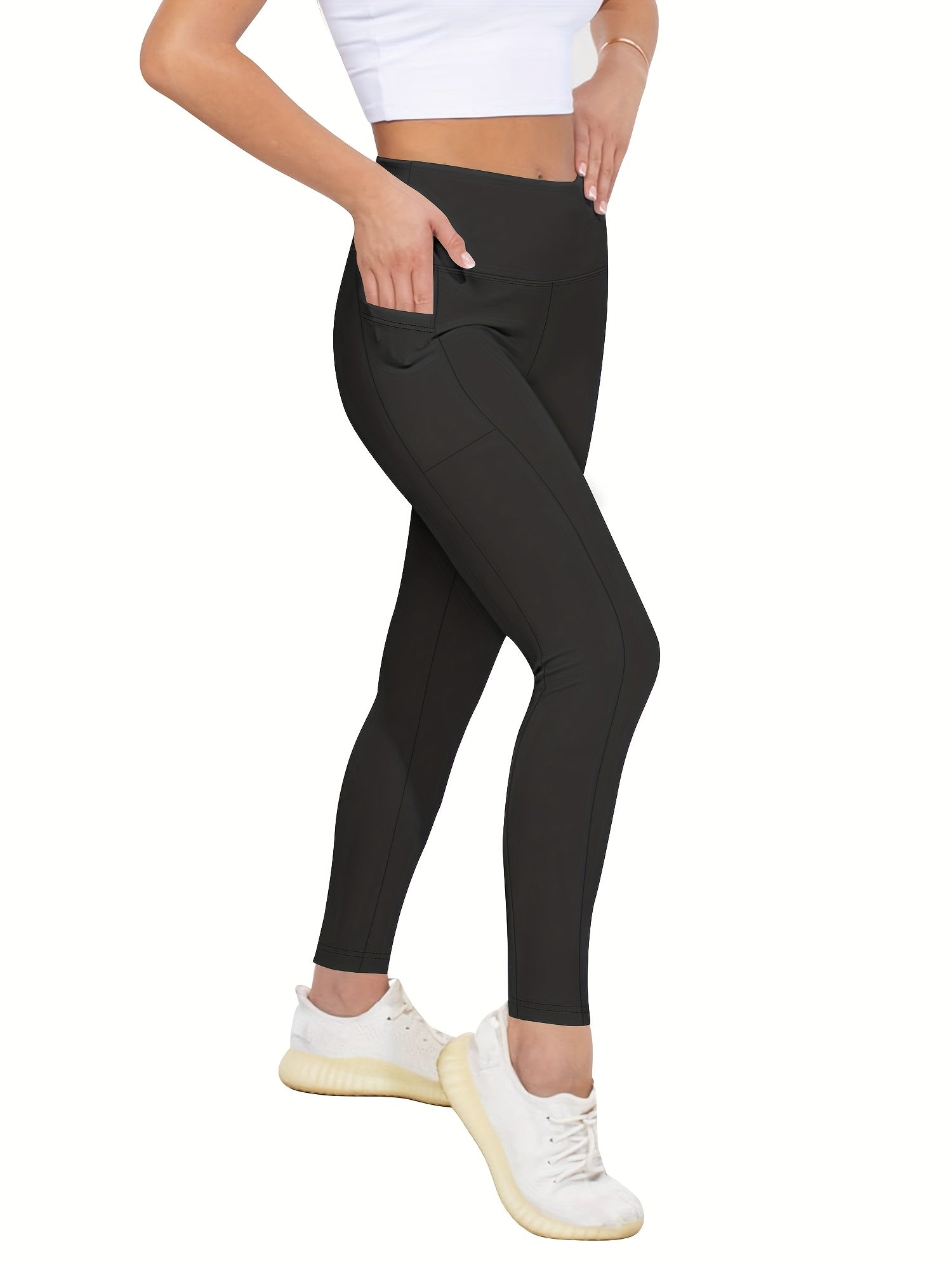 Women's Workout Pants - High Waist – Regular fit detail view