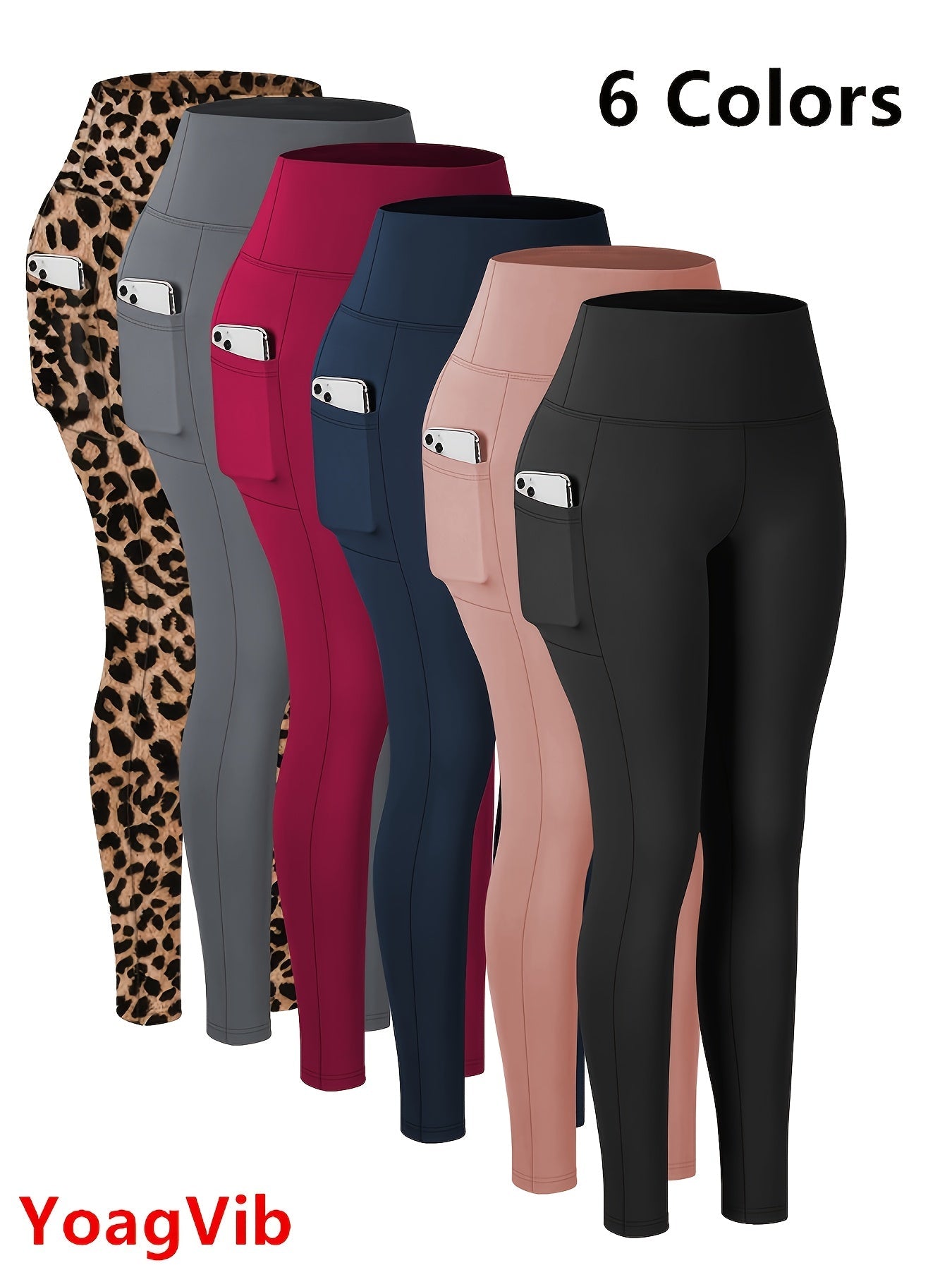Women's Workout Pants - High Waist – Regular fit – Black option – main product image