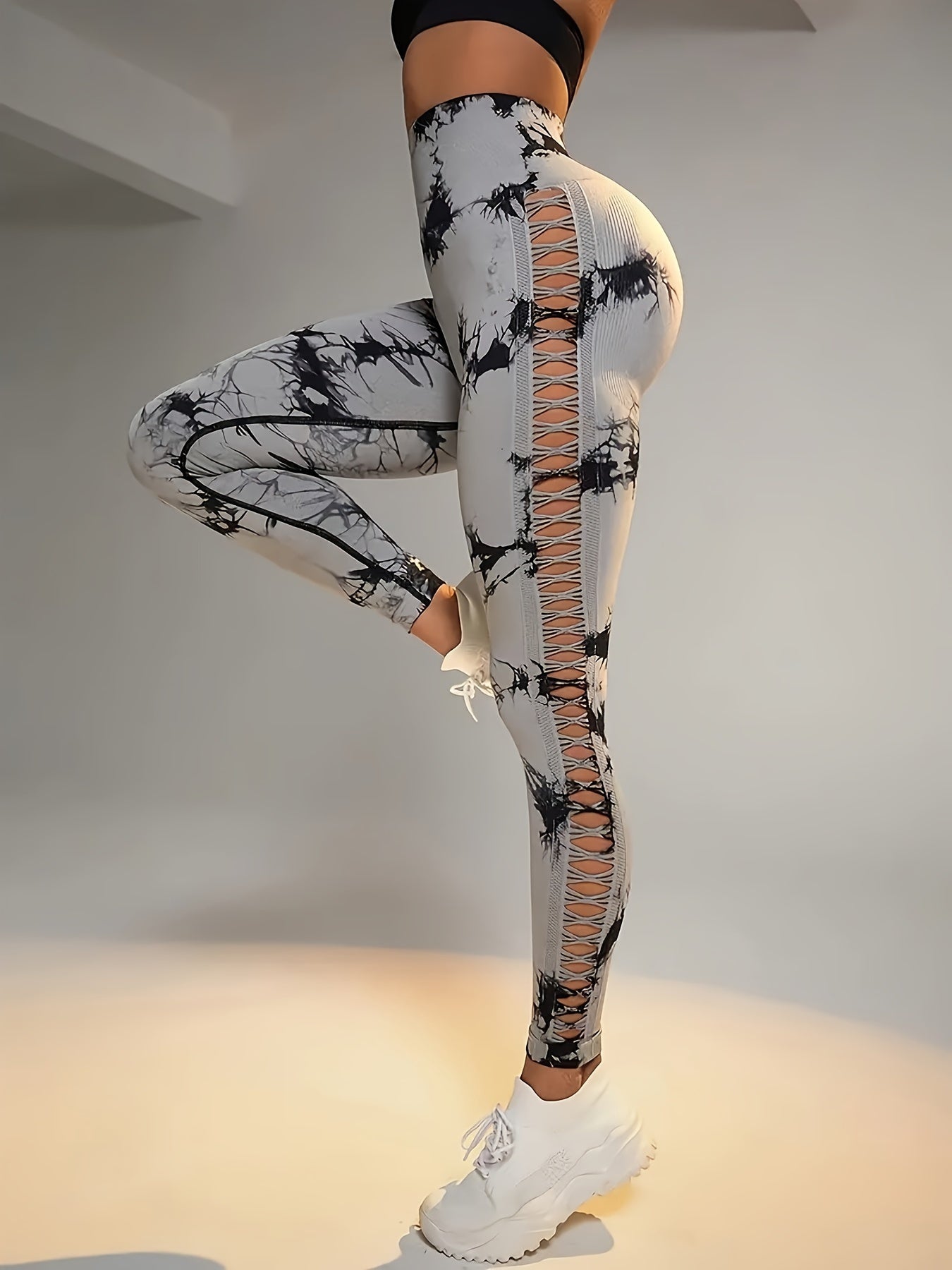 Women's Workout Pants - High Waist – Sizes S–L detail view