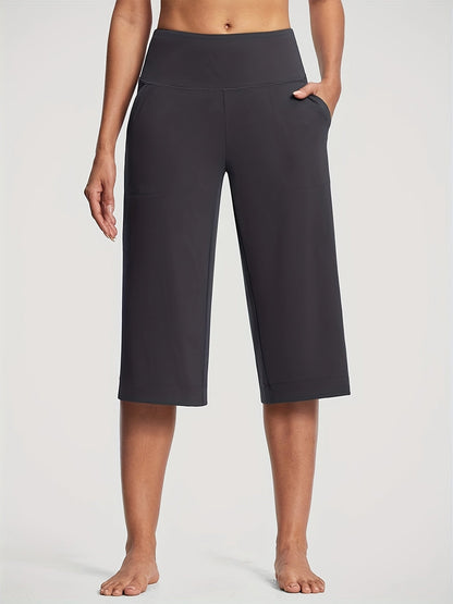 Women's Workout Pants - High Waist Wide leg 75 – White option – main product image