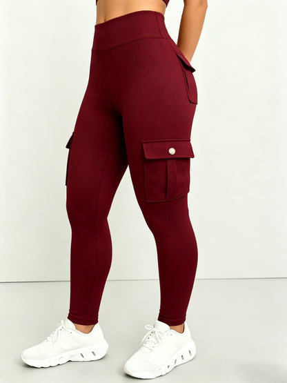 Women's Workout Pants - High Waist With Pockets detail view