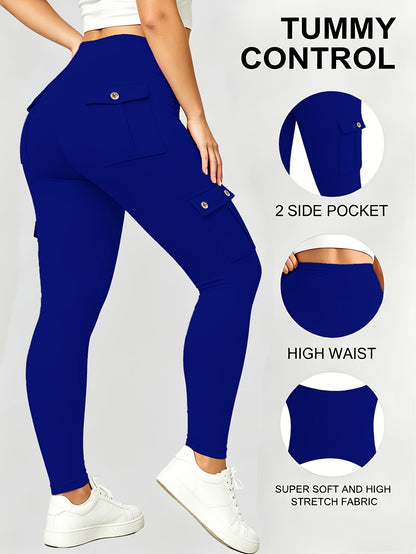 Women's Workout Pants - High Waist With Pockets detail view