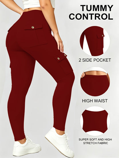 Women's Workout Pants - High Waist With Pockets – Black option – view 4