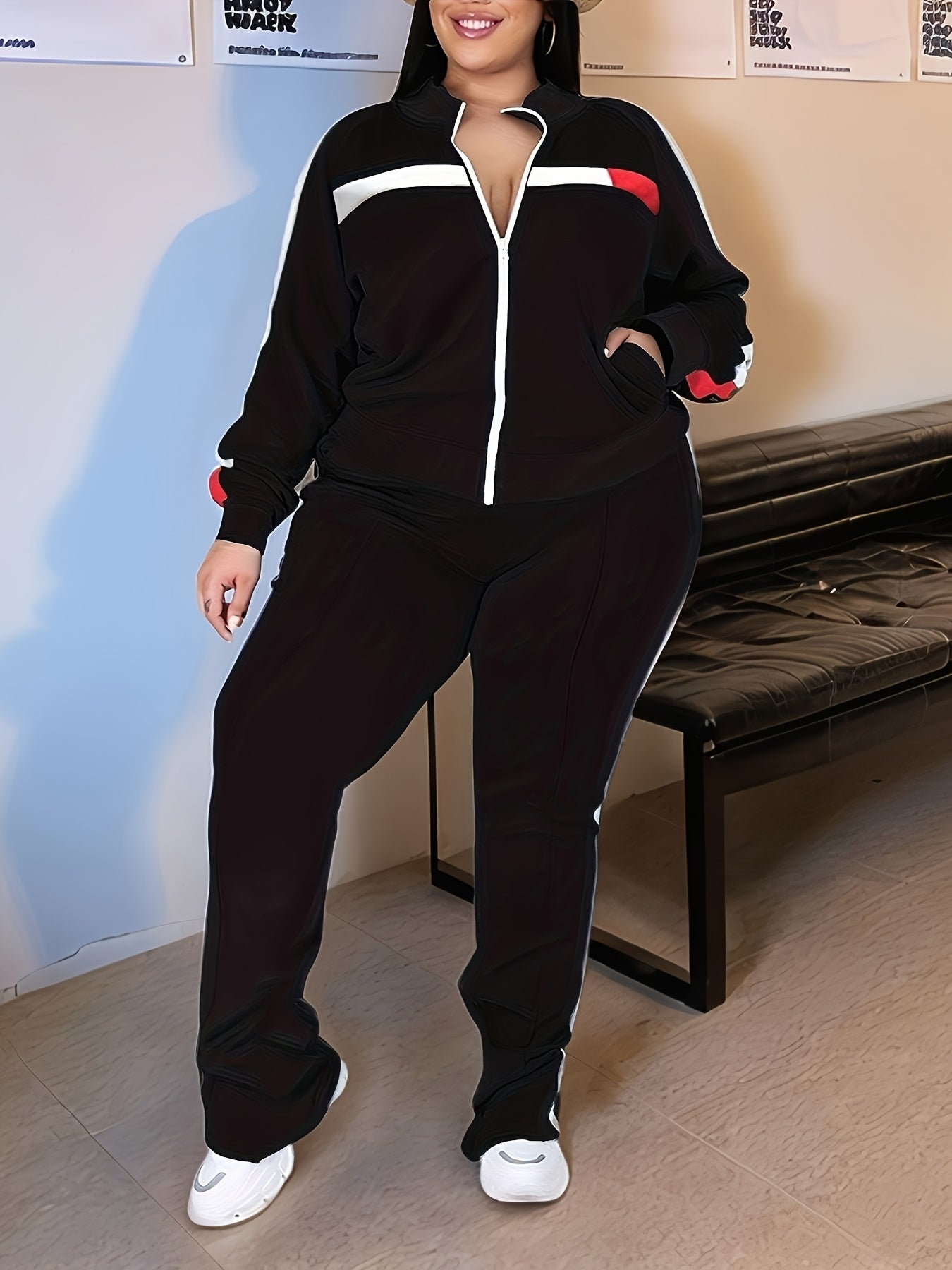 Women's Workout Set - Solid Color Active Look 7205 detail view