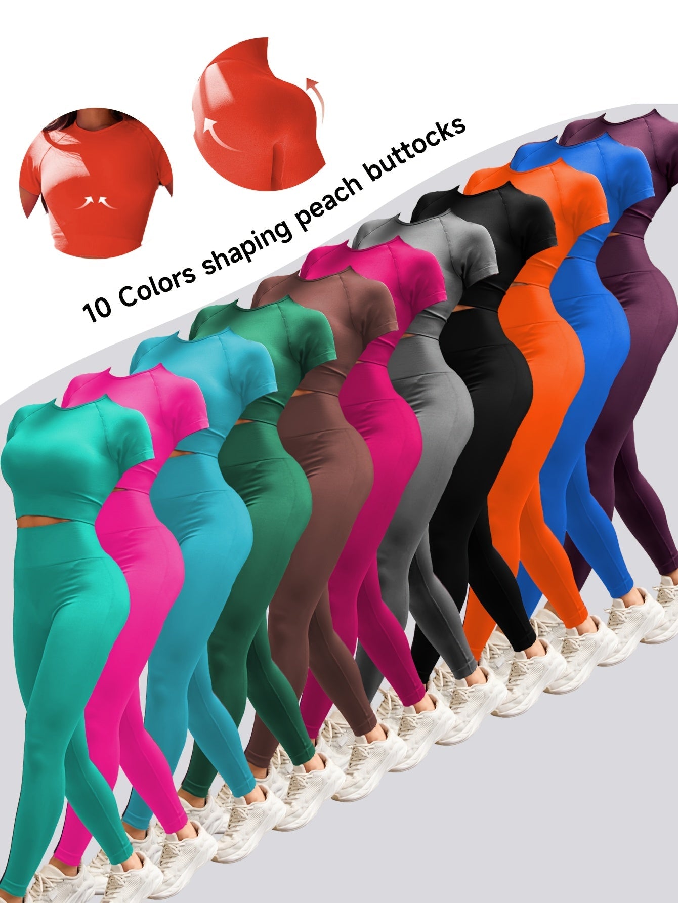Women's Workout Set - Solid Color Active Look 9557 – main product image