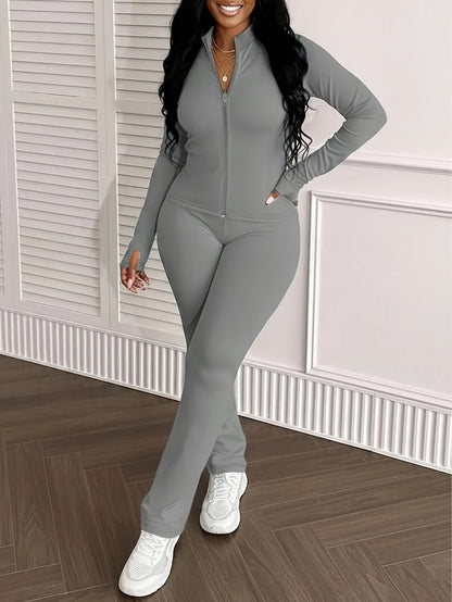 Women's Workout Set - Zip Detail Active Matching Outfit – Green option – view 7