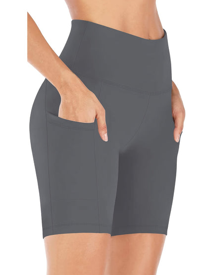 Women's Workout Shorts - High-Waist Fit – Black – view 10