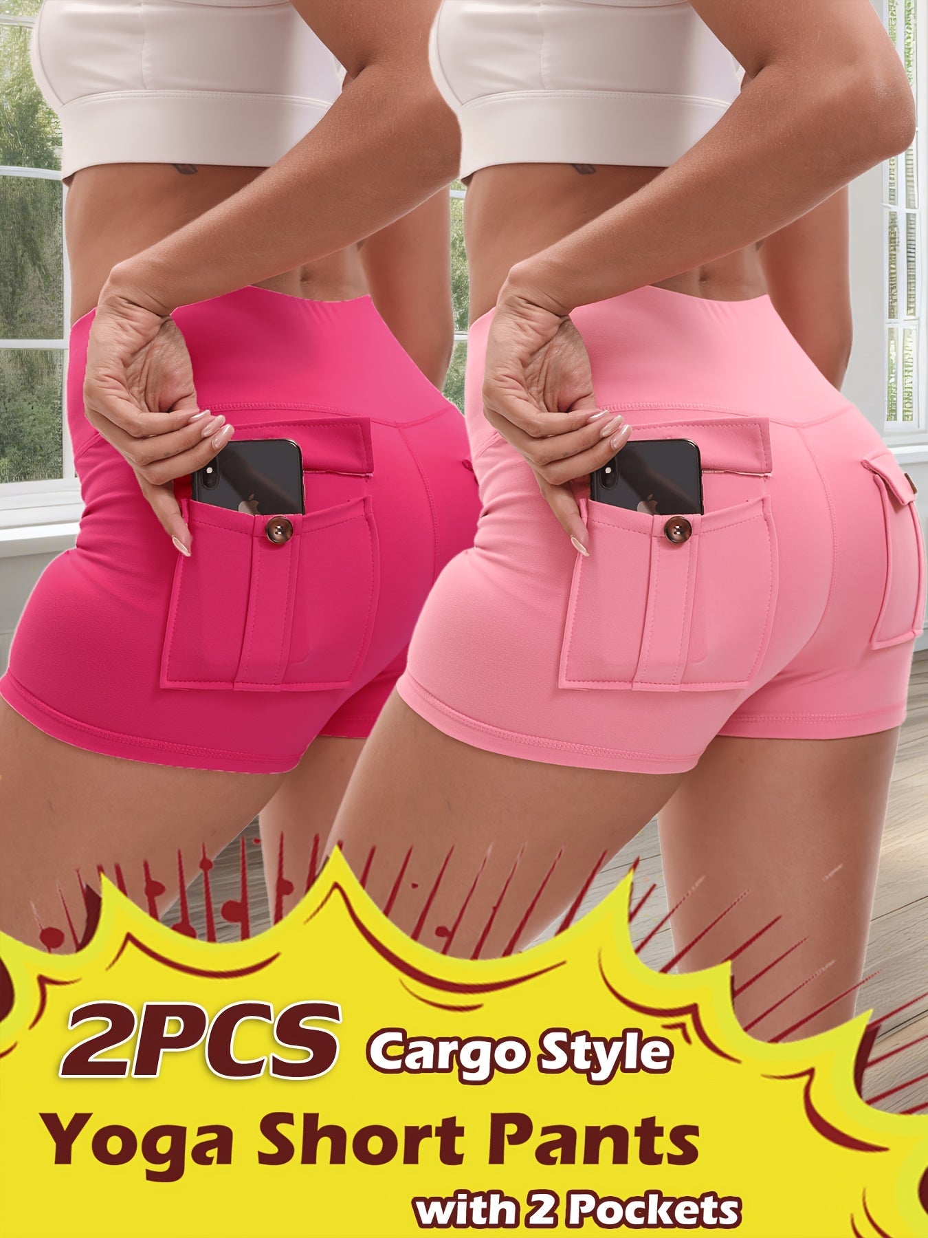 Women's Workout Shorts - Stretch Comfort – 3-Color Selection – Black option – view 3
