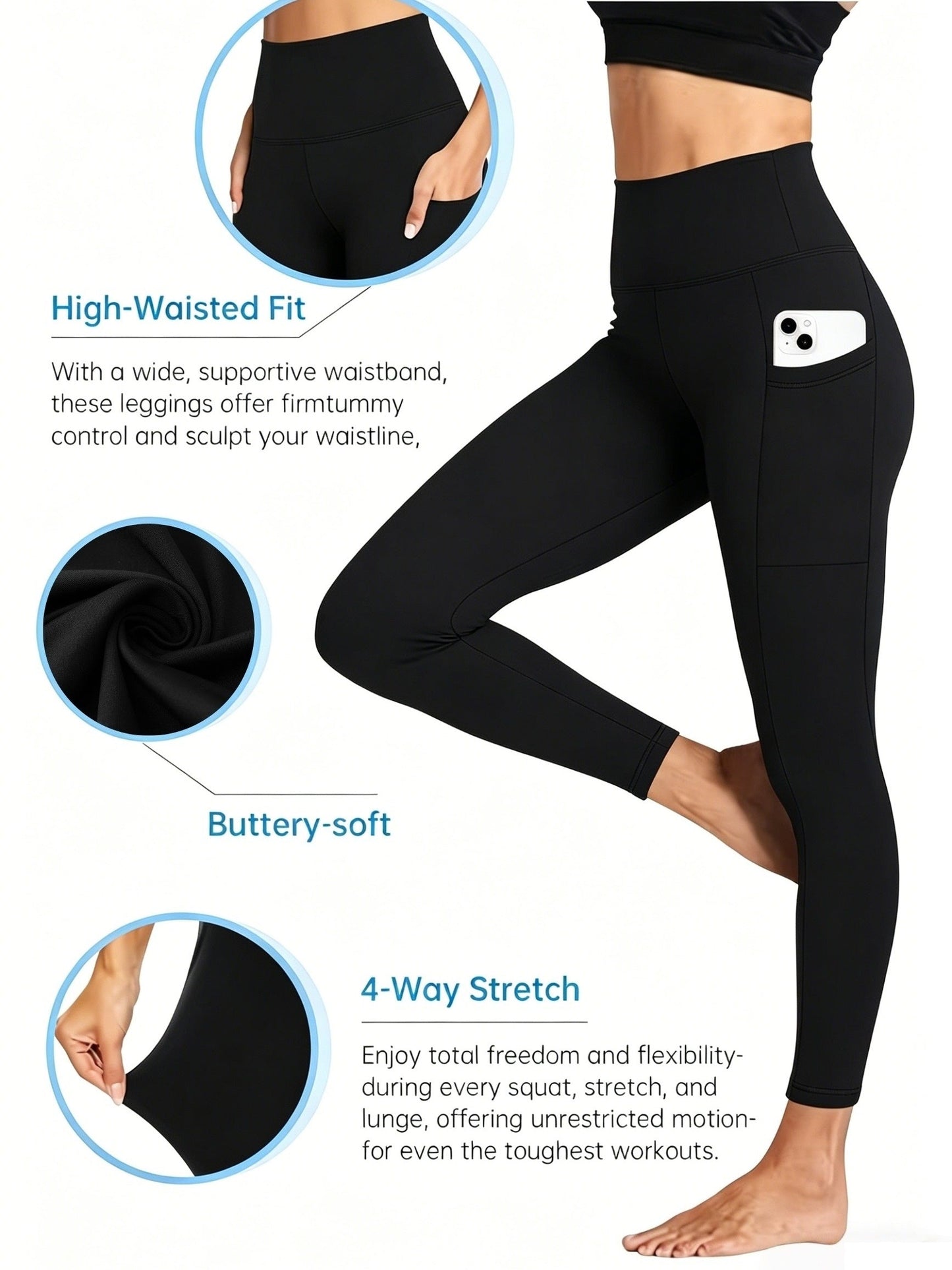 Women's Workout Shorts - Stretch Comfort – Sizes XS–XL detail view