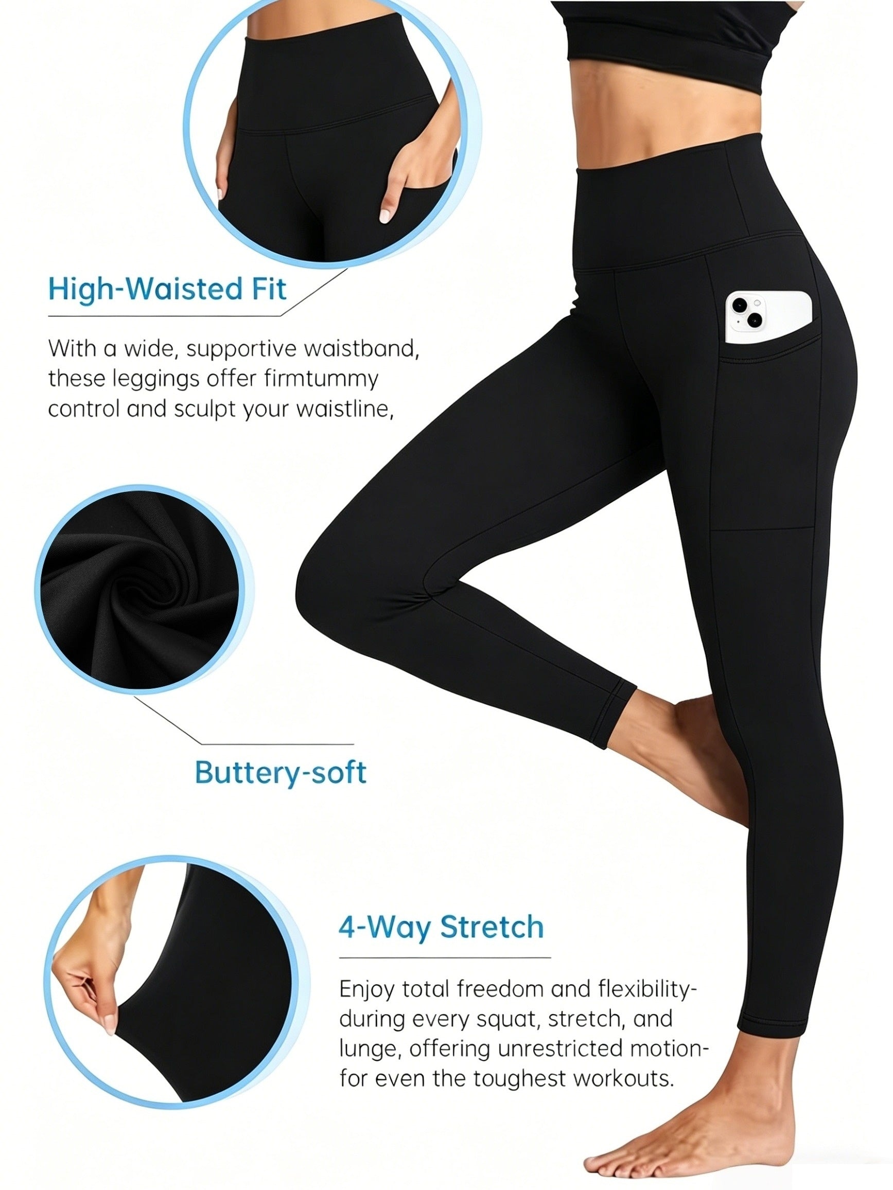 Women's Workout Shorts - Stretch Comfort – Sizes XS–XL detail view