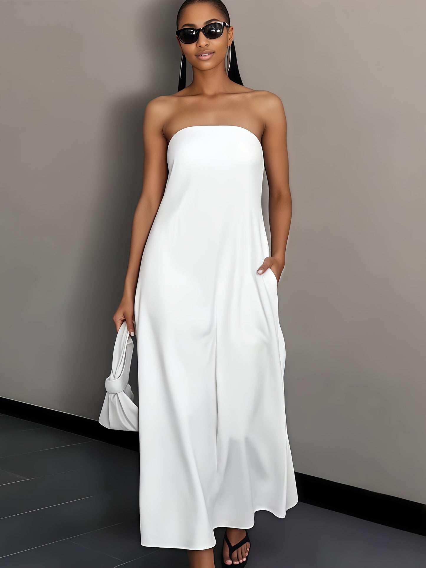 Women's Wrap Dress - Sleeveless detail view