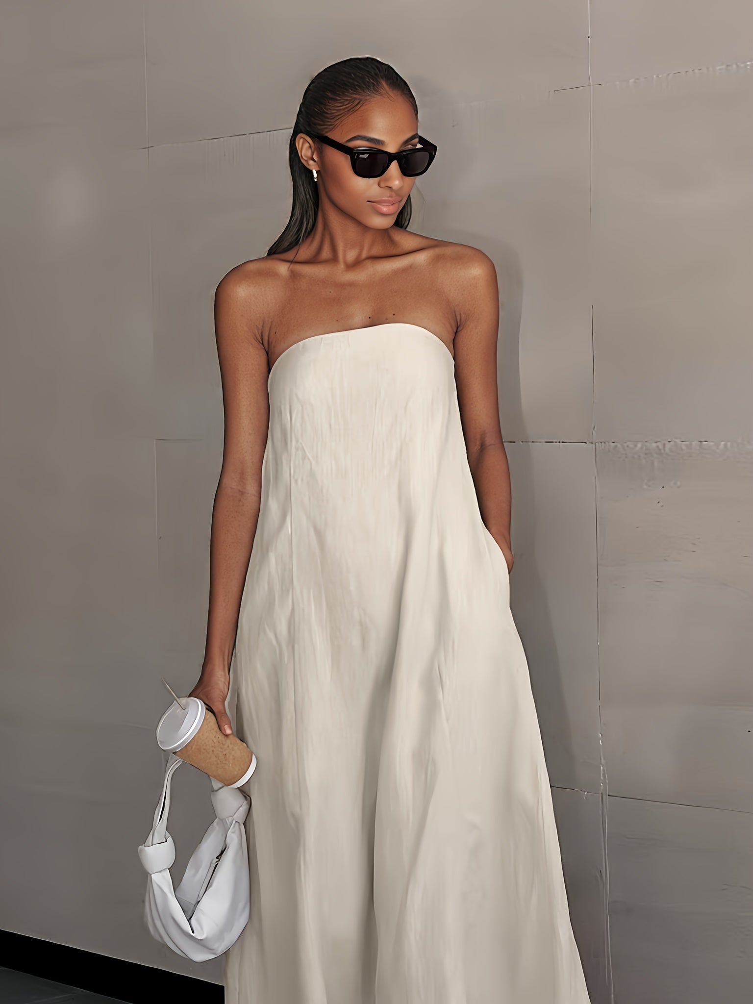 Women's Wrap Dress - Sleeveless detail view