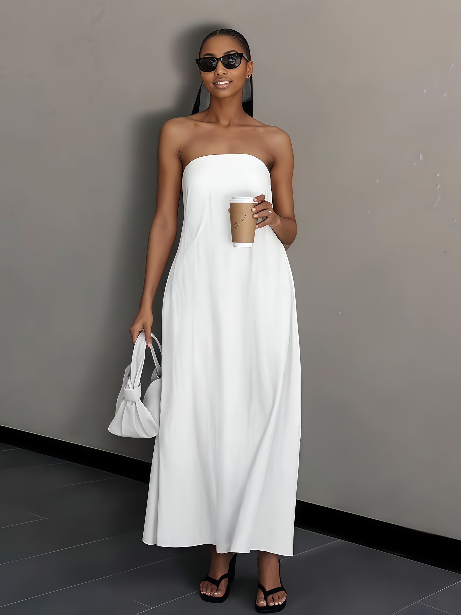 Women's Wrap Dress - Sleeveless detail view