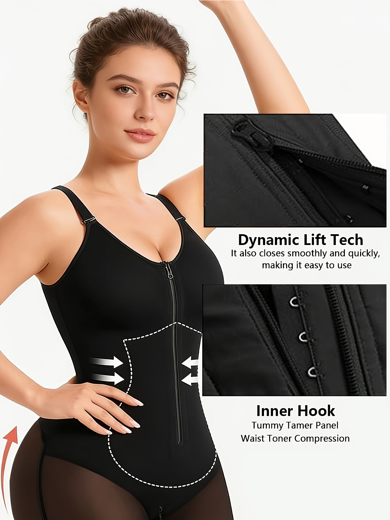 Women's Yoga Shapewear Bodysuit - Detachable Strap Body-Sculpting Shaper – view 13