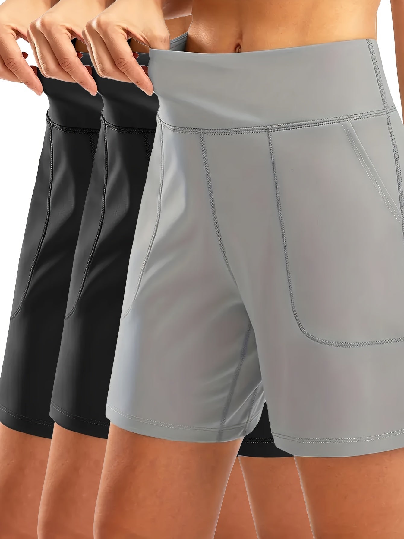 Women's Yoga Shorts - 3-Pack Pockets detail view