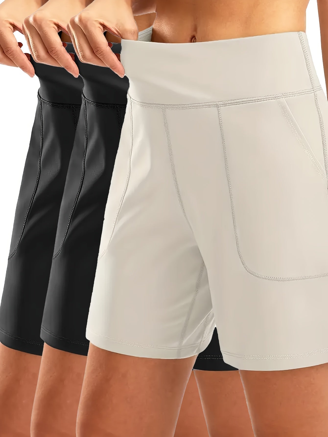Women's Yoga Shorts - 3-Pack Pockets detail view
