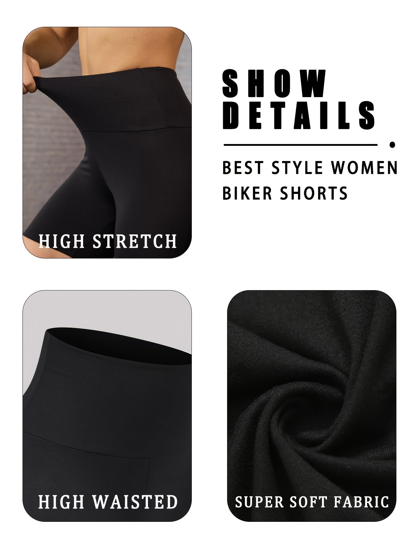 Women's Yoga Shorts - 4-Pack Clean Finish detail view