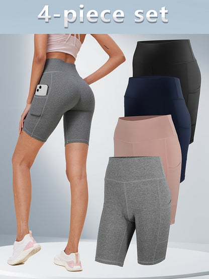 Women's Yoga Shorts - 4-Pack Pockets – main product image