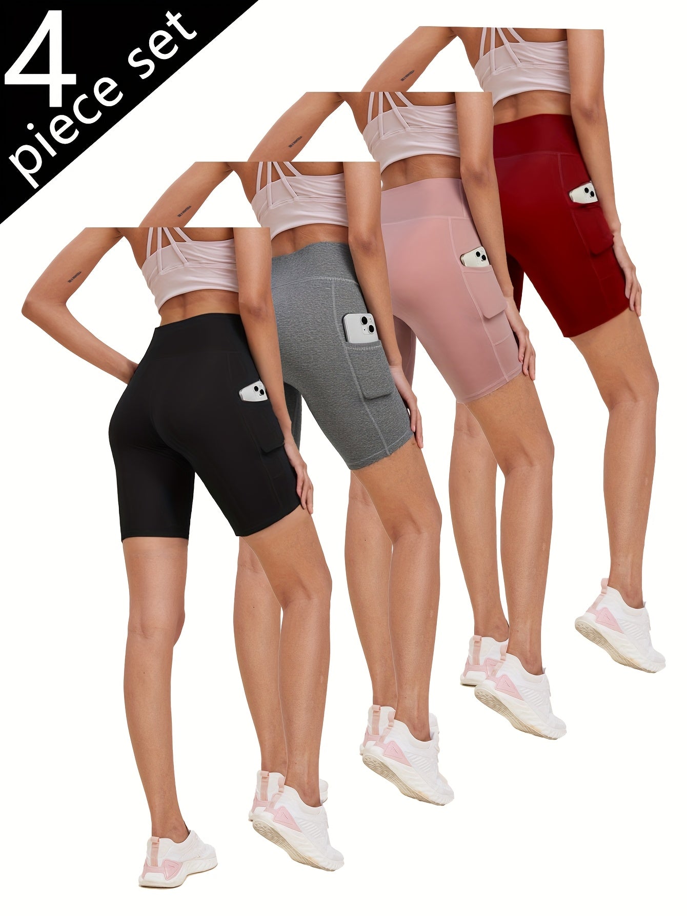 Women's Yoga Shorts - 4-Pack Pockets detail view