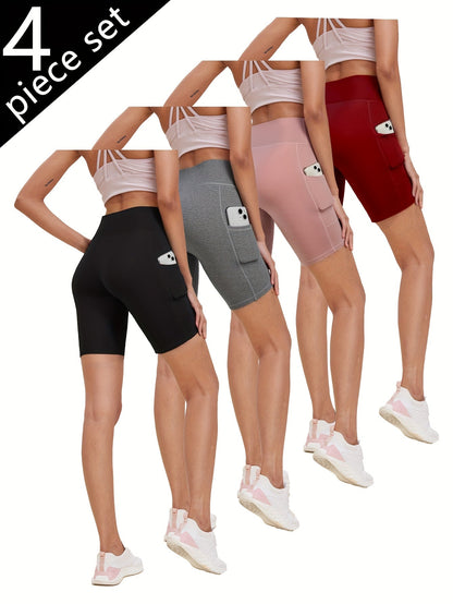 Women's Yoga Shorts - 4-Pack Pockets detail view