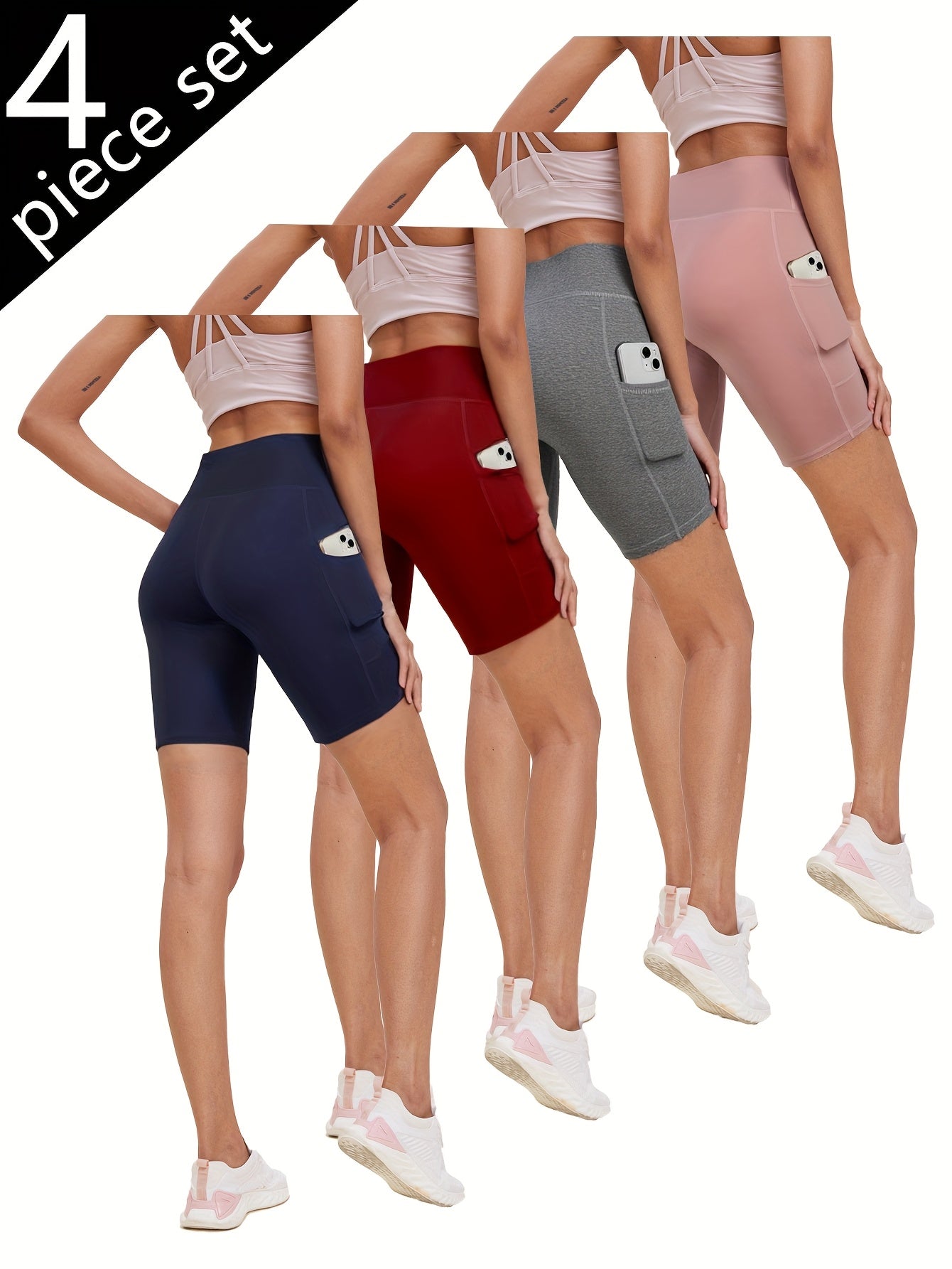 Women's Yoga Shorts - 4-Pack Pockets detail view