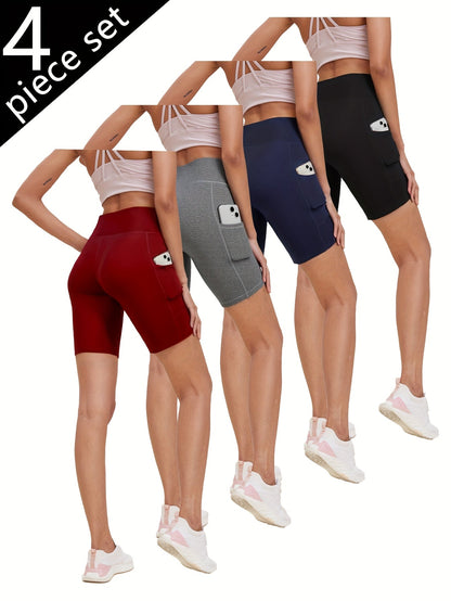 Women's Yoga Shorts - 4-Pack Pockets detail view