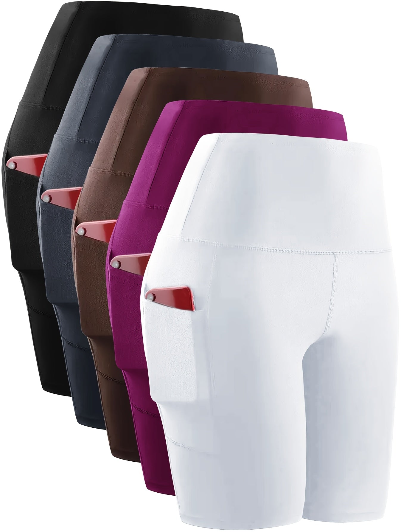 Women's Yoga Shorts - 5-Pack Pockets detail view