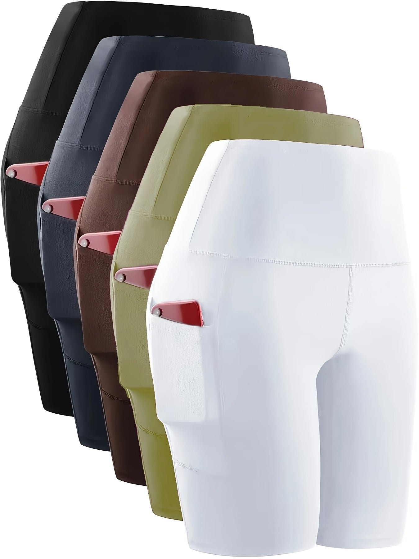 Women's Yoga Shorts - 5-Pack Pockets detail view