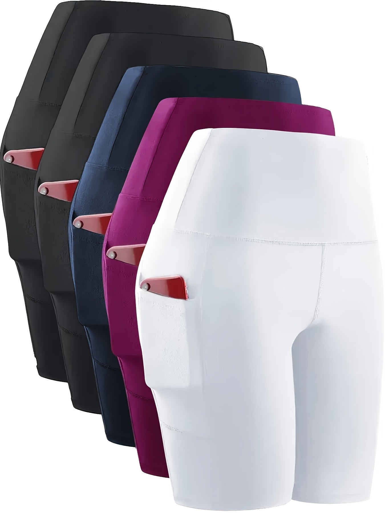 Women's Yoga Shorts - 5-Pack Pockets detail view