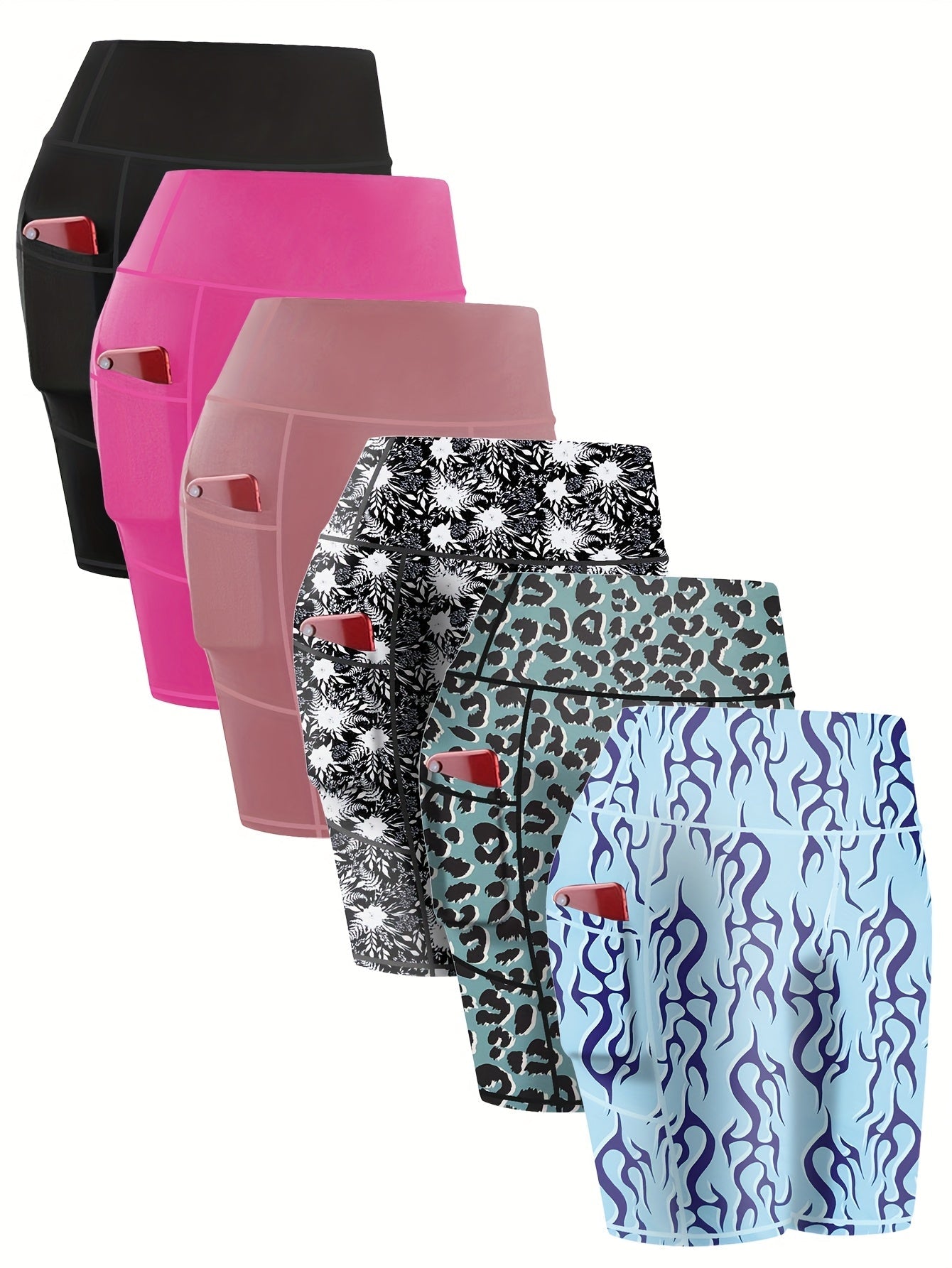Women's Yoga Shorts - Combination One Pockets detail view