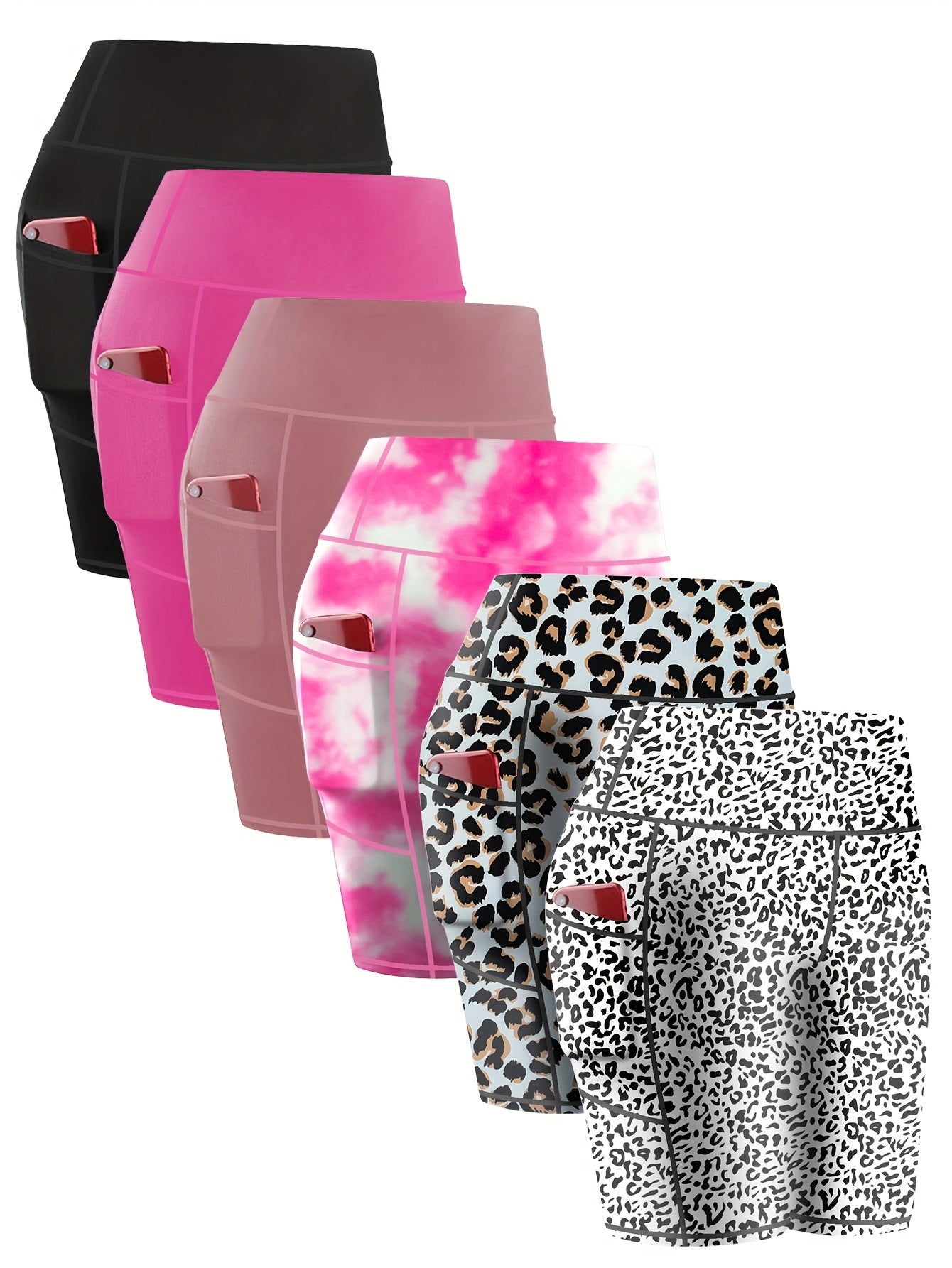 Women's Yoga Shorts - Combination One Pockets detail view