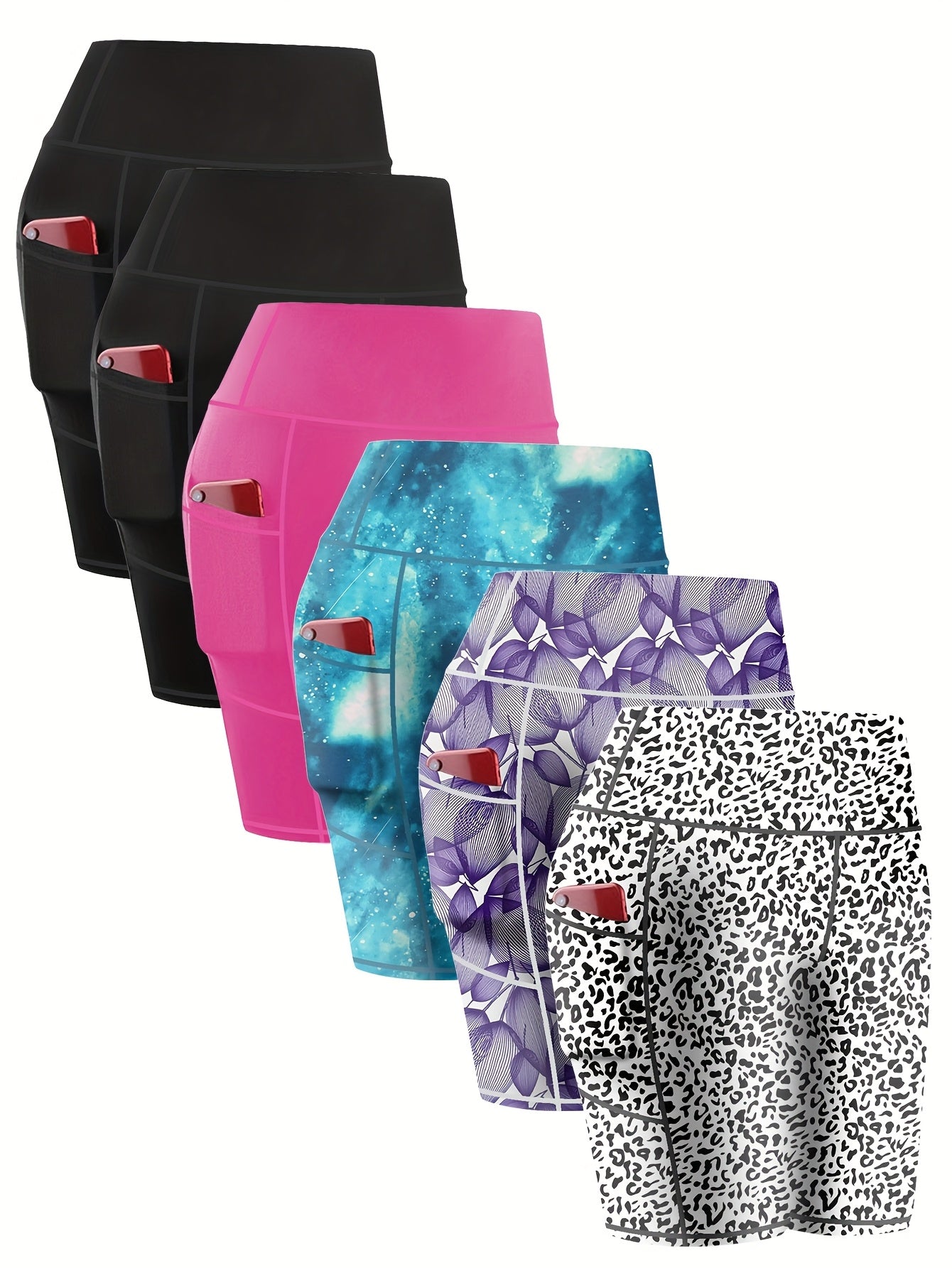 Women's Yoga Shorts - Combination One Pockets detail view