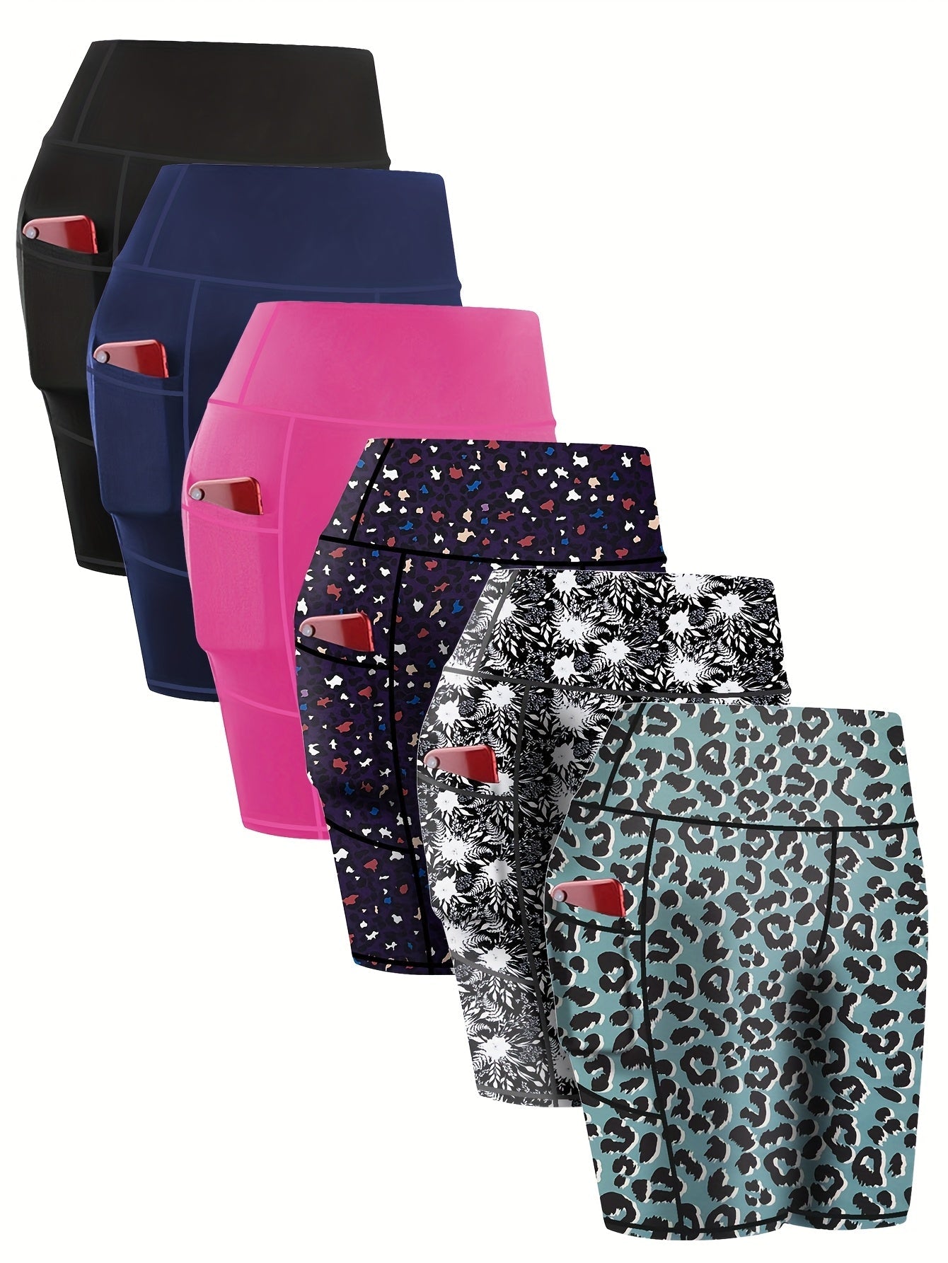 Women's Yoga Shorts - Combination One Pockets detail view