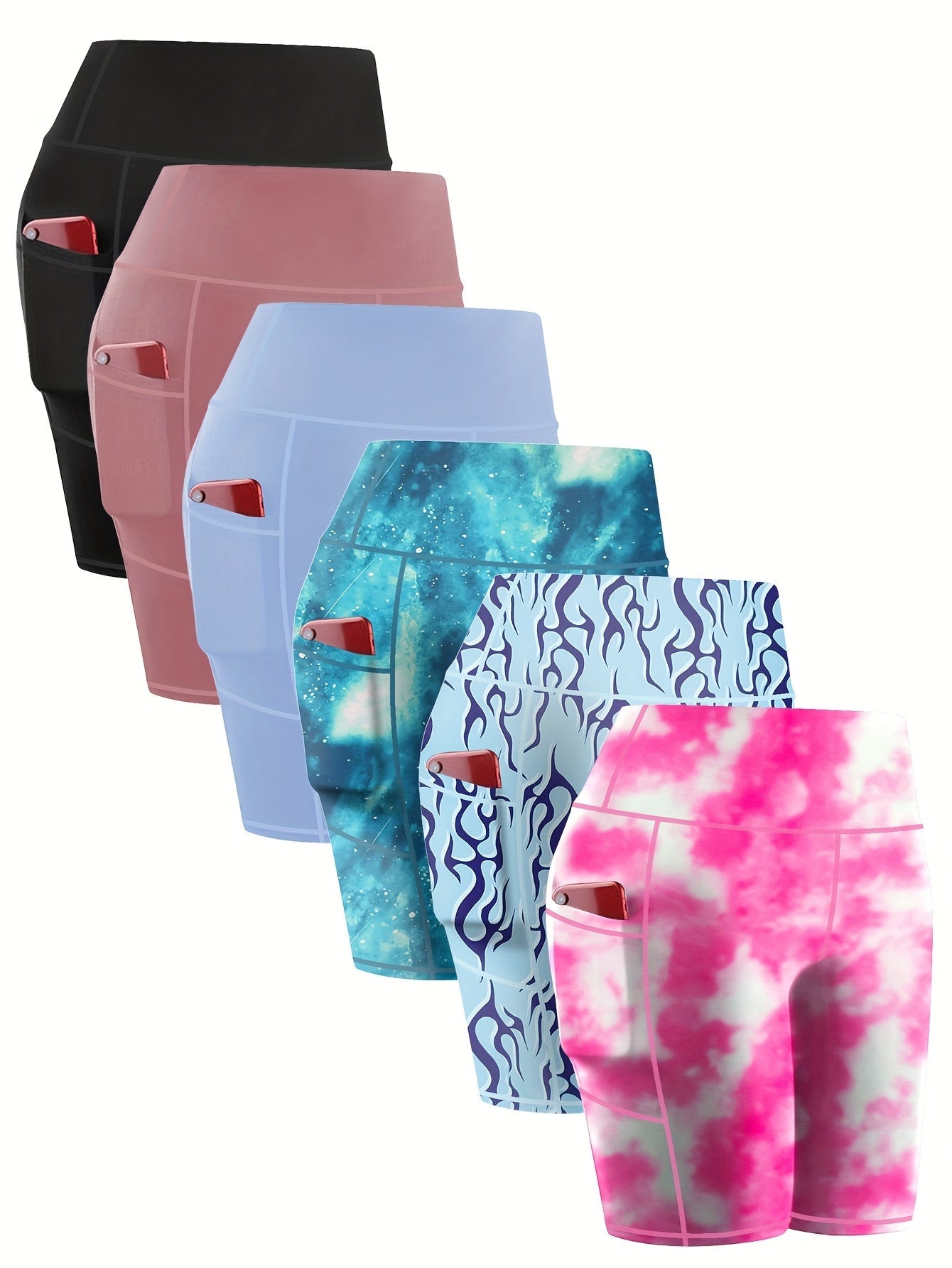 Women's Yoga Shorts - Combination One Pockets detail view