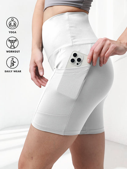Women's Yoga Shorts - Pockets Regular Fit detail view