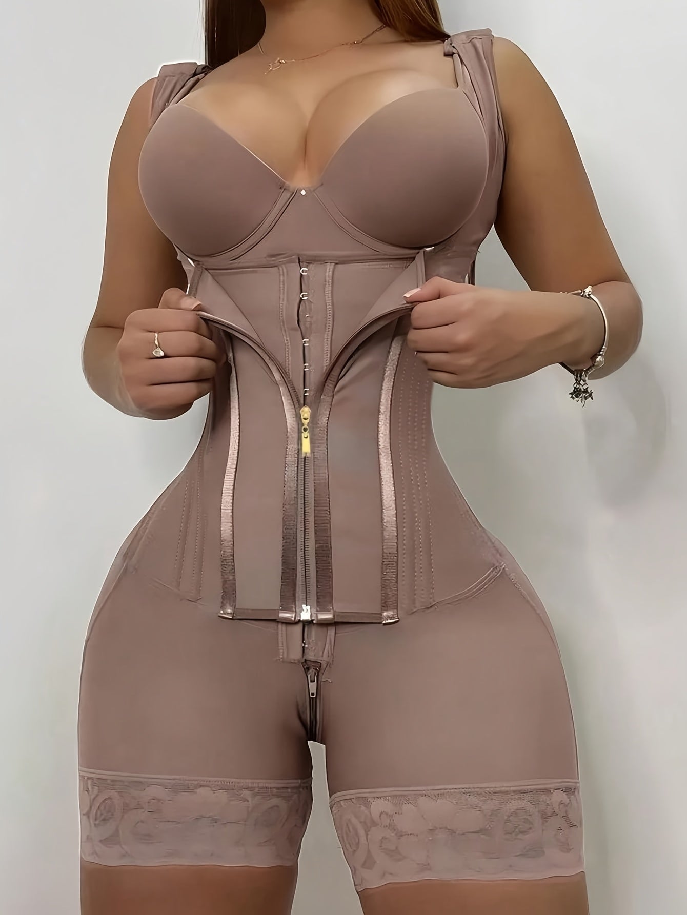 Women's Zip Front Shapewear Bodysuit - Post-Surgical Full Body Shaper – view 2