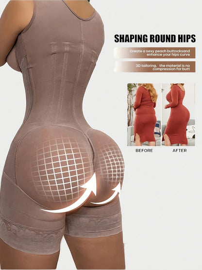 Women's Zip Front Shapewear Bodysuit - Post-Surgical Full Body Shaper – view 4
