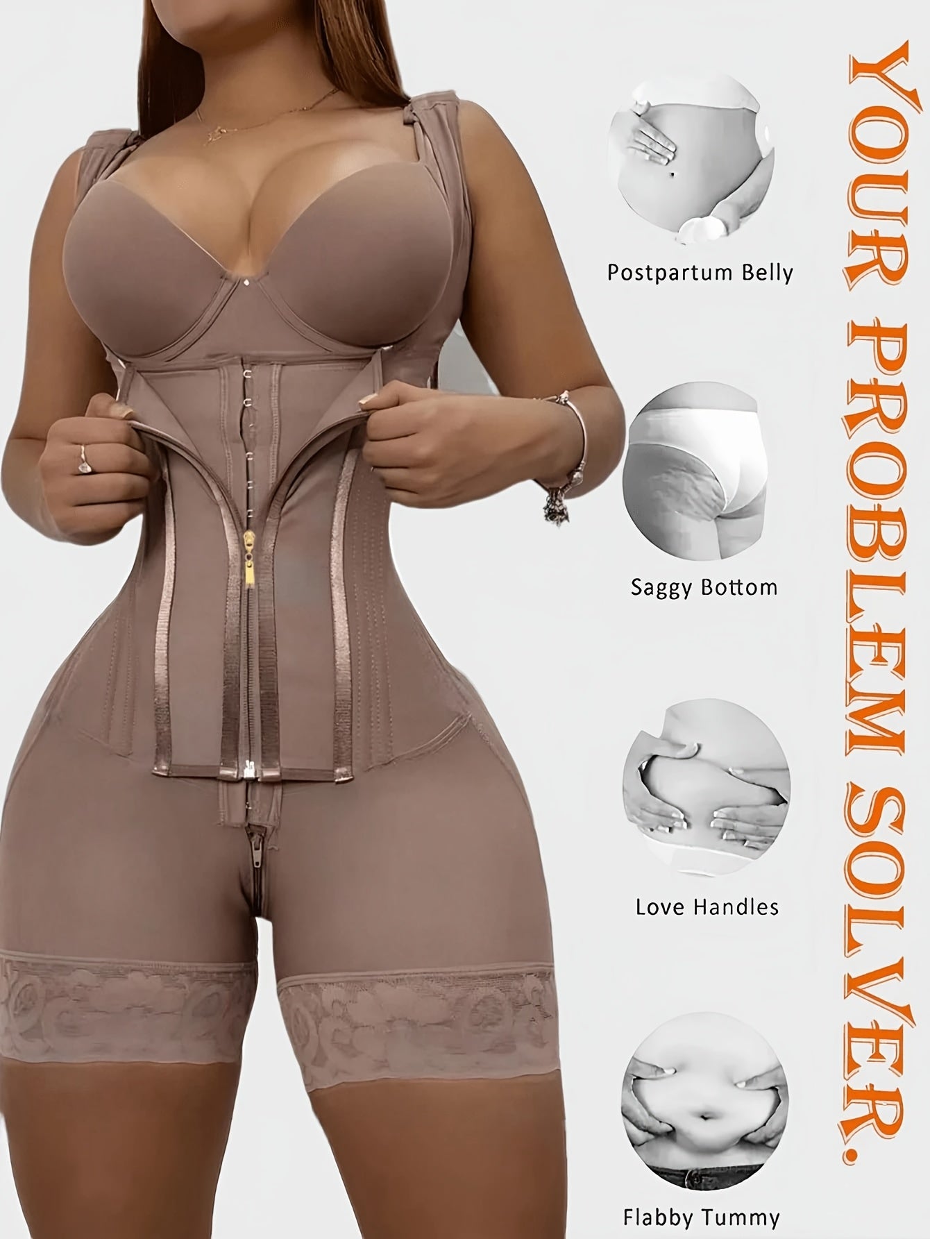 Women's Zip Front Shapewear Bodysuit - Post-Surgical Full Body Shaper – view 6