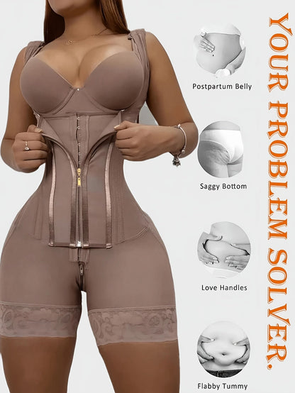 Women's Zip Front Shapewear Bodysuit - Post-Surgical Full Body Shaper – view 6