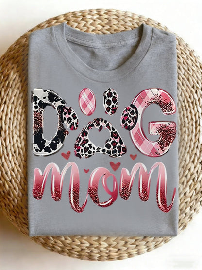 Women's Dog Mom graphic round-neck short-sleeve T-shirt – view 13